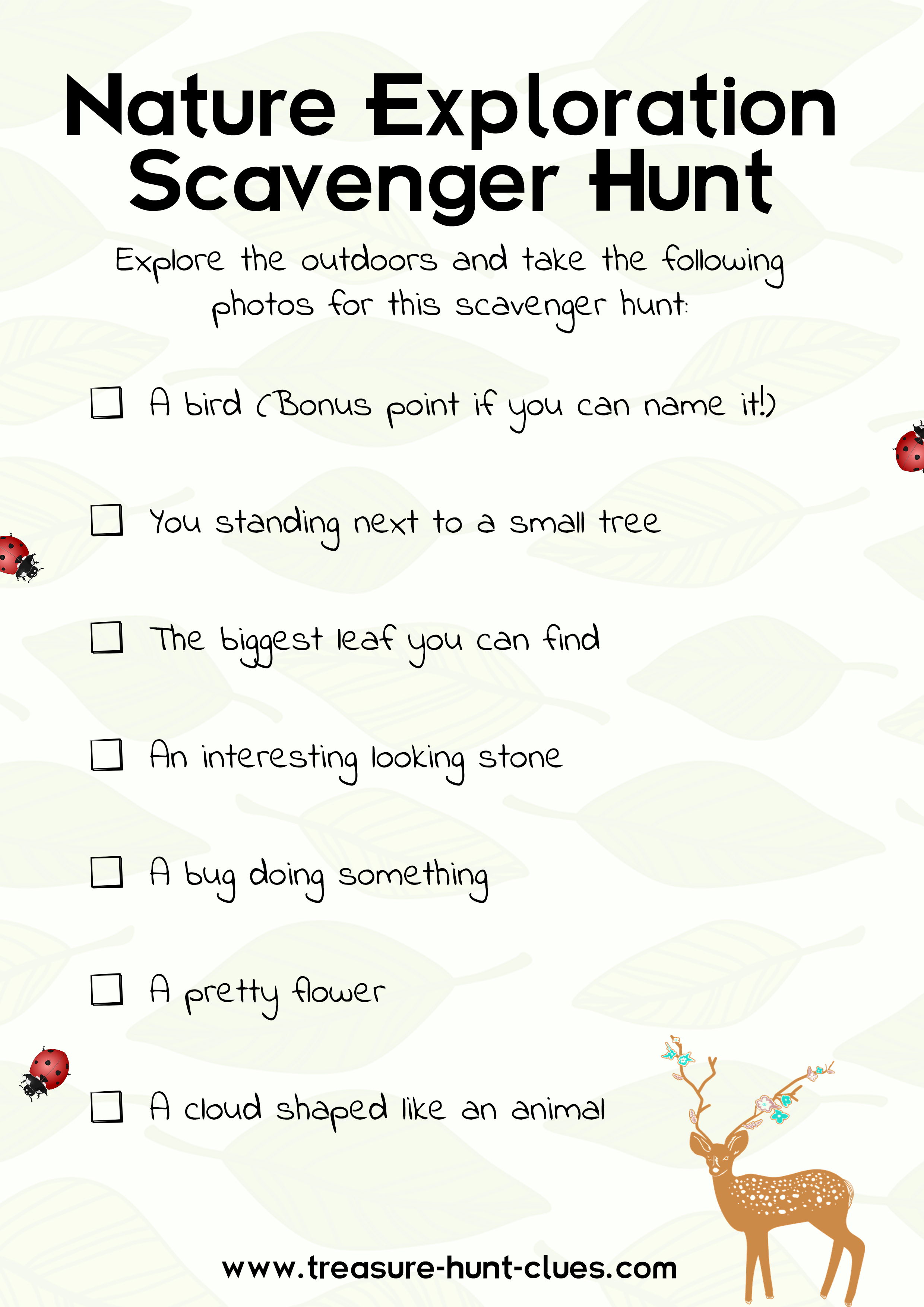 Outdoor Scavenger Hunt Ideas And Clues Treasure Hunt Clues